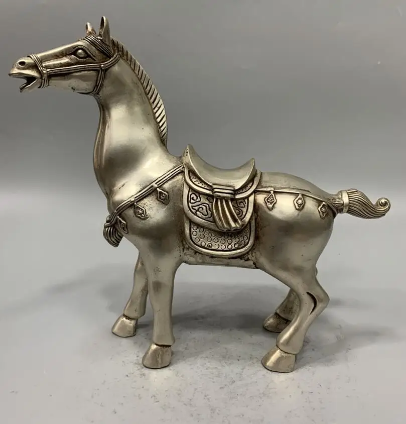 

China White copper archaize horse crafts statue