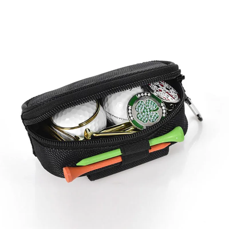 

Golf Balls and Tees Holder Carrier Pouch Bag Storage Case Soft Polyester WIth Buckle and 2Pcs Golf Tees