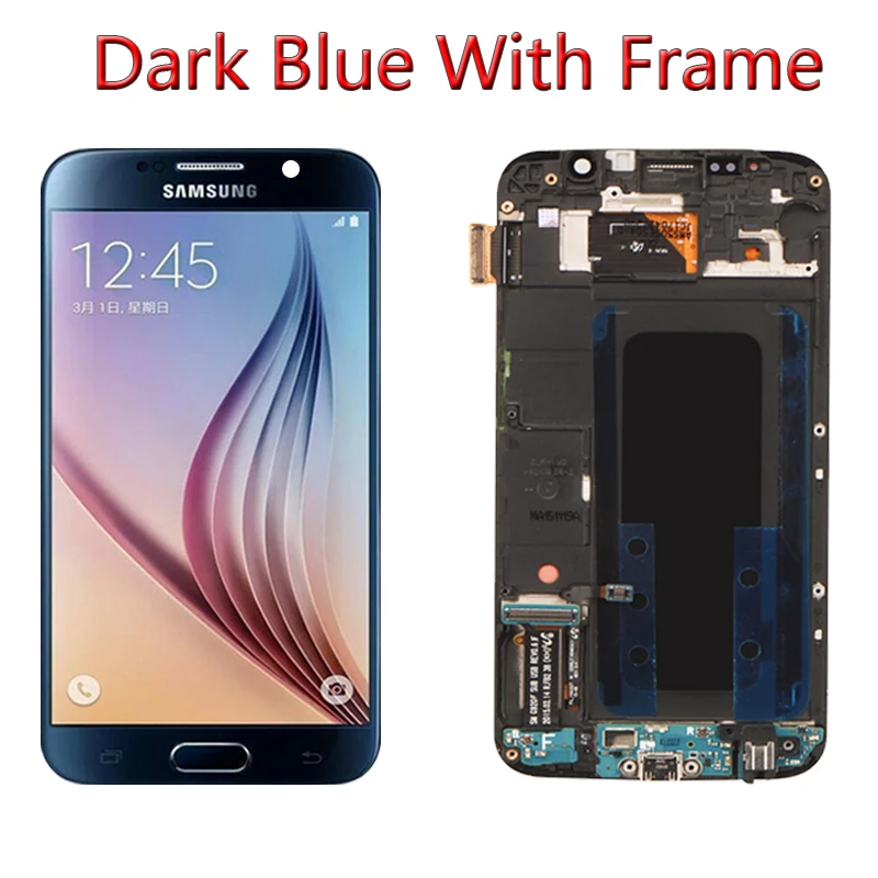 Оригинальный ЖК дисплей 5 1 дюйма с рамкой для SAMSUNG Galaxy S6 G920 G920F сенсорным экраном и