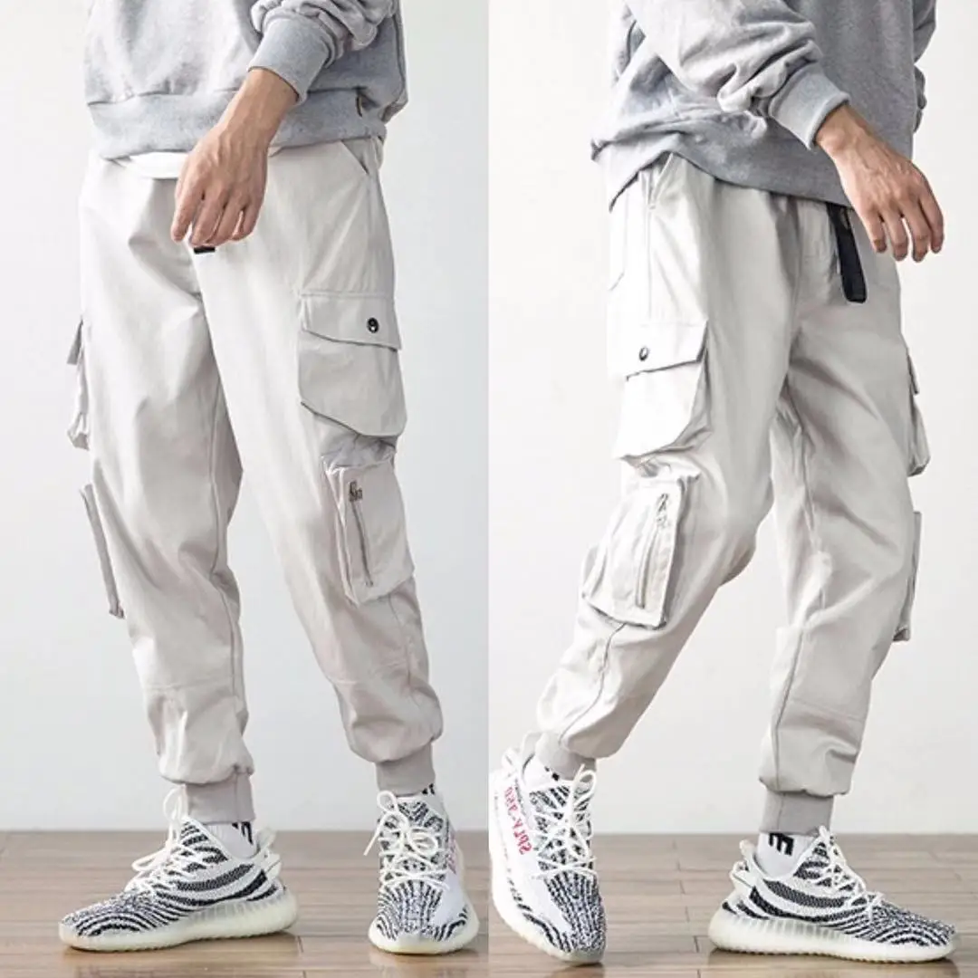 

Ribbons Full Length Trousers Men Pants Autumn 2021 Streetwear Cotton Harem Joggers Mens Casual Sweatpants Autumn New Pants