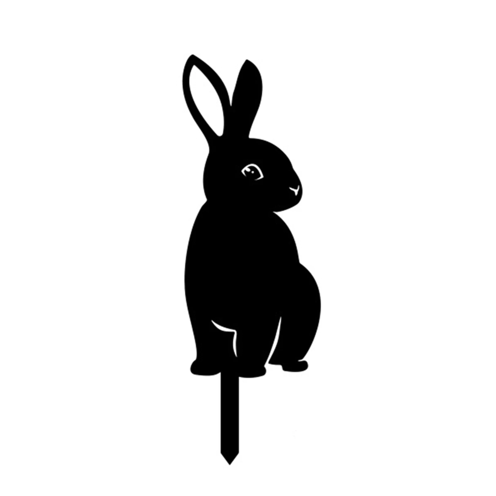 

Decorative Garden Stake 2D Metal Rabbit Silhouette Ornament Art Bunny Animal Decor for Lawn Outdoor DC156