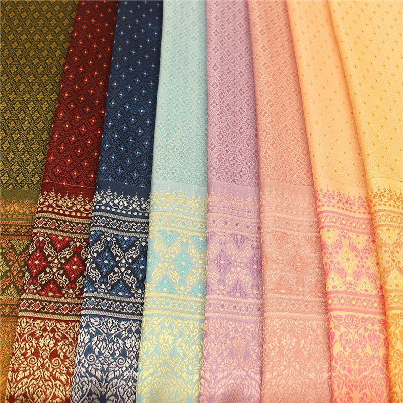 

C1037 Ethnic Southeast Asia Burma Thailand Dai Style Women's Jacquard Skirt Fabric DIY Sewing Materials Polyester Clothing
