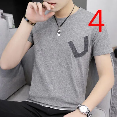 

Men's Summer Men's White Round Neck Top Cotton Half Sleeve Shirt Men's T-Shirt
