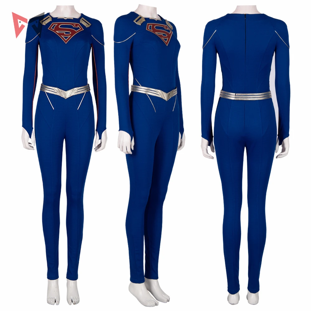 New Movie Supergirl  Cosplay Costume Custom Made V Series Cloak Jumpsuit Boots  One-piece For Girl Women Halloween Anime
