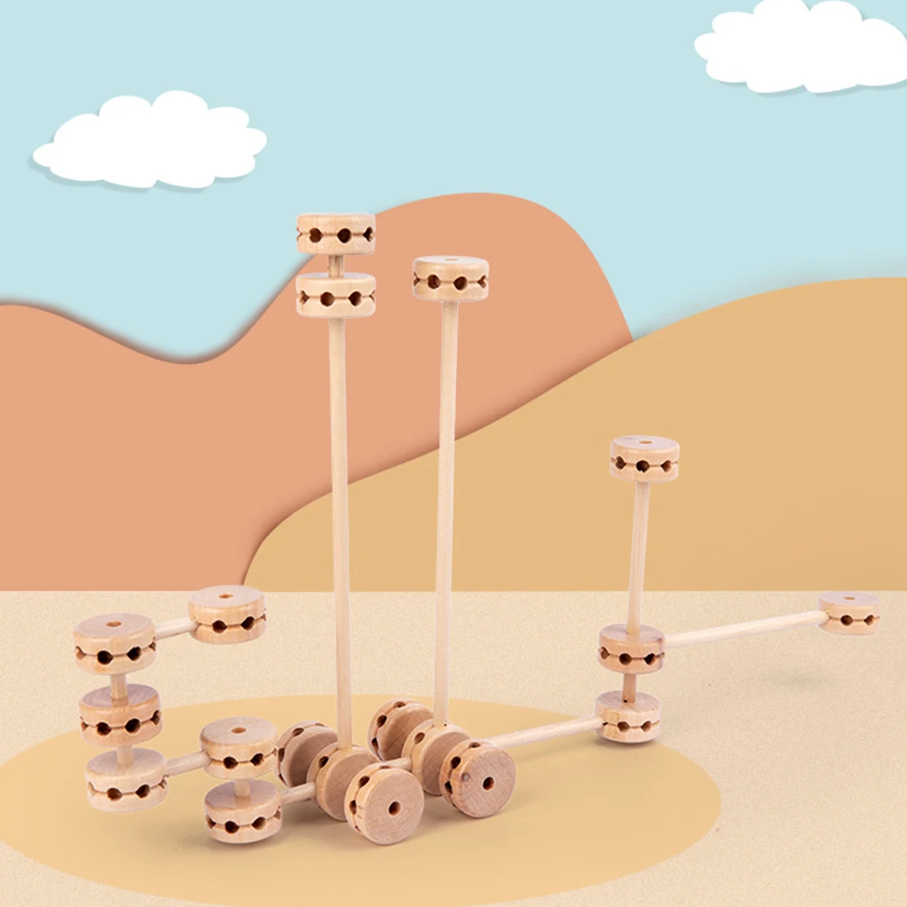 

60 PCS Fort Building Kit Wood Construction Tunnel Toys Set Imagination