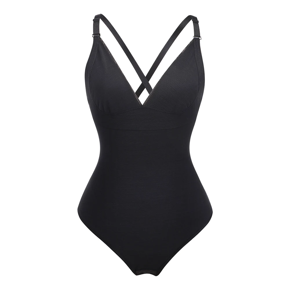 

Colombian reductive straps corset shapewear deep v bodysuit body shaper backless thong slimming underwear waist trainer