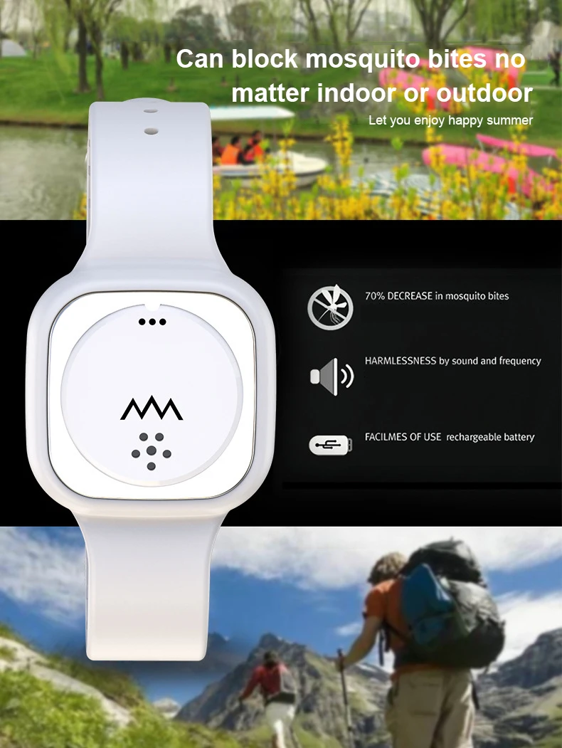 Репеллент от комаров браслет для взрослых детей против ультразвуковой репеллент