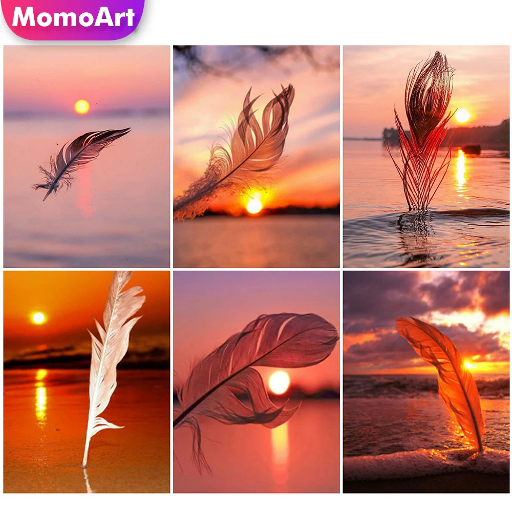 

MomoArt 5D DIY Алмазная живопись закат солнца вышивка крестом наборы Алмазная вышивка Приморский полная площадь Алмазный наборы мозаики искусст...