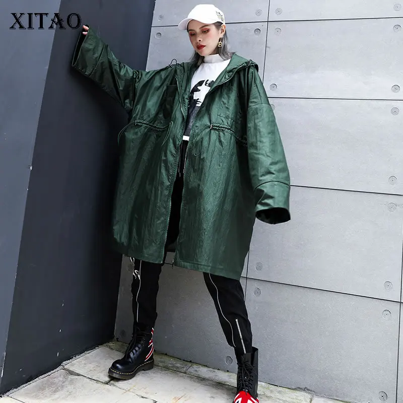 XITAO/женская модная куртка большого размера на шнурке новинка 2019 года Осеннее