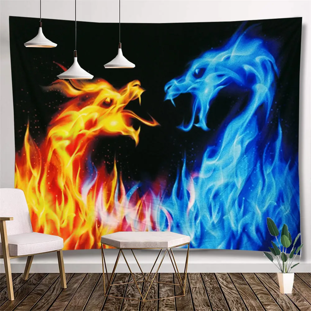 Гобелен с воинами волками настенные племенные простыни животными гобелены