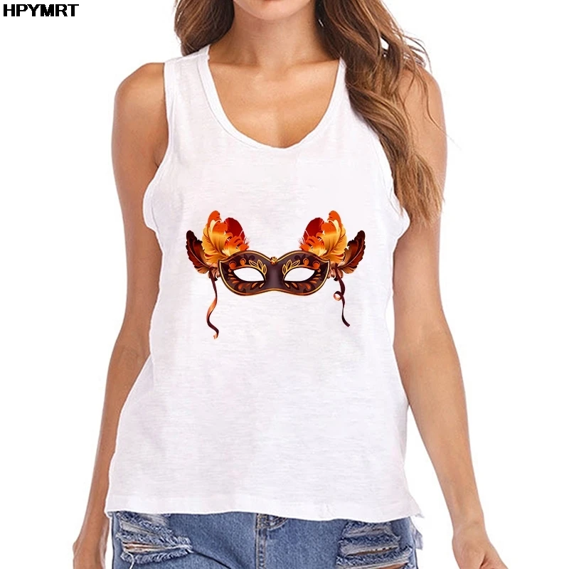 

Жилет женский оверсайз с принтом маски, Повседневная футболка без рукавов с графическим принтом в стиле Харадзюку, пикантный модный топ на ...