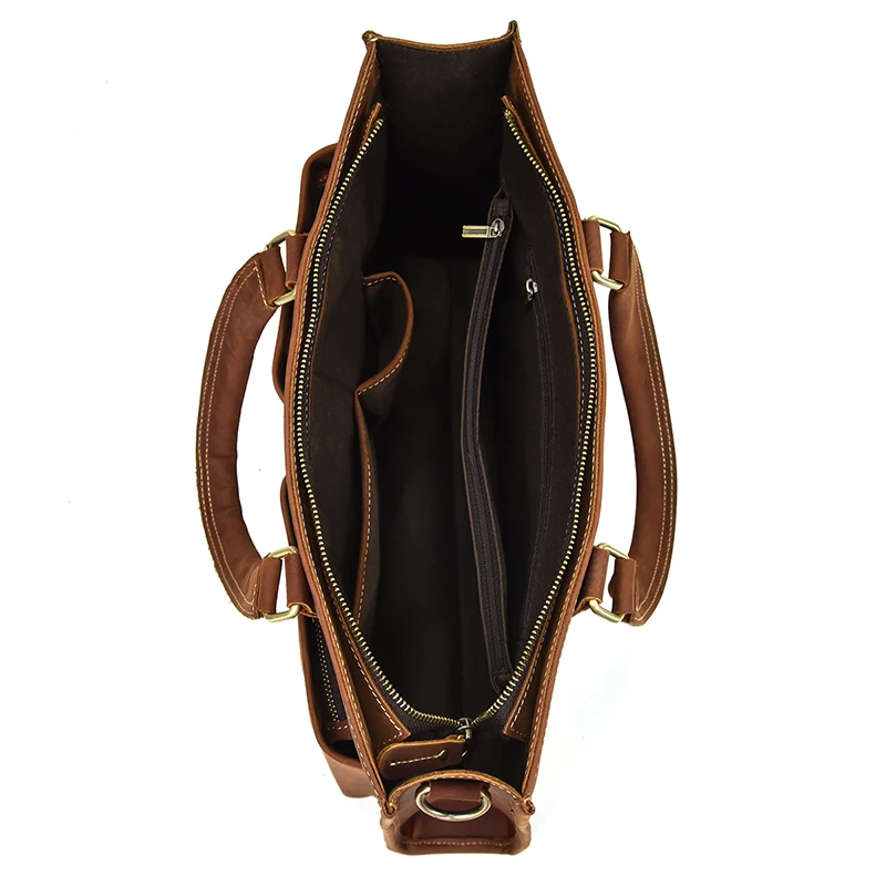 MAHEU, настоящие портфели из натуральной кожи, 15 дюймов, для ноутбука, повседневная сумка, высокое качество, ручная работа, Воловья кожа, сумка на плечо, двойное использование, сумка-тоут