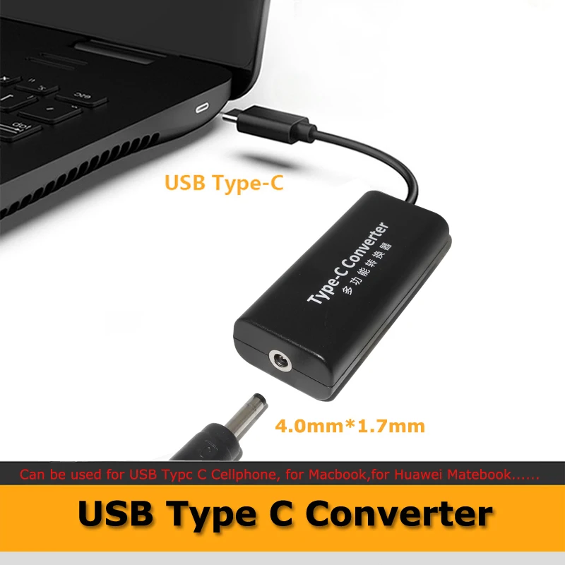 Адаптер питания USB Type C конвертер постоянного тока 4 0x1 7 мм разъем мама в зарядное