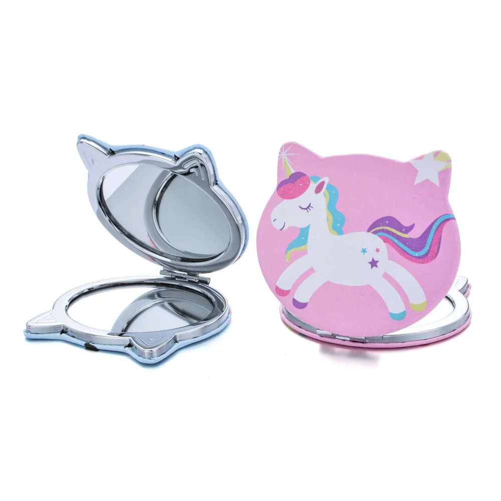 Модные ручные зеркала для девочек мини зеркало макияжа в форме кошачьей головы
