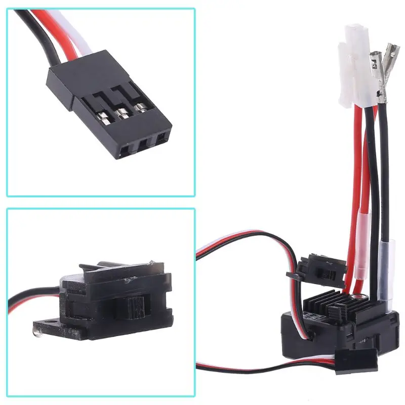 

1060 Brushed ESC 60A 2-3S LiPo Waterproof Electric Speed Controller for RC 1/10th Touring Cars Buggies Trucks Rock Crawlers