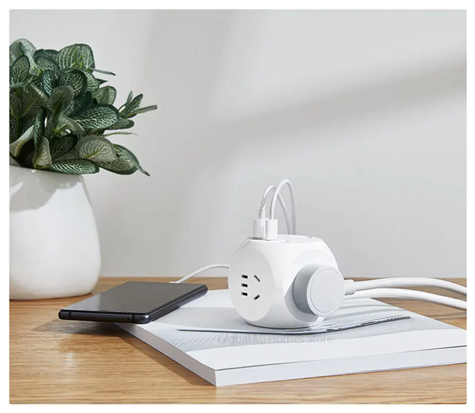 Xiaomi Youpin AIGO Magic cube розетка с адаптером питания, тремя портами национального стандарта, двумя портами USB и одним type-C