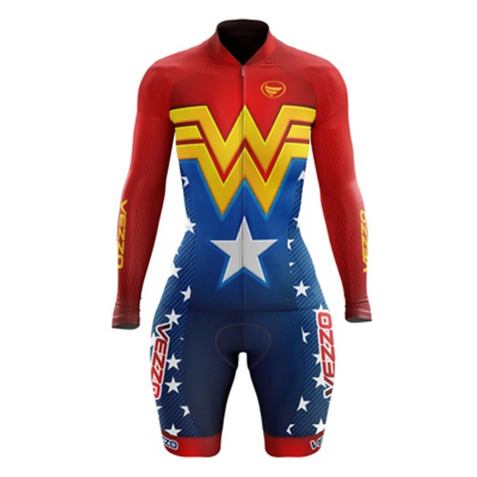 Летние VEZZO Женские Длинные рукава Джерси и велотрусы pro team велосипед одежда