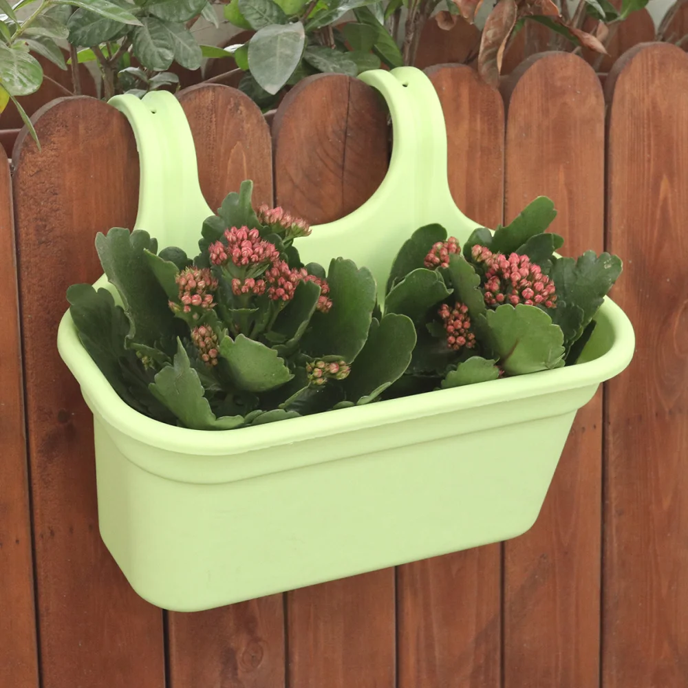 

Creative Wall Mounted Planter Flowerpot Home Garden Hanging Flower Pot Decor With Double Hooks (Green)