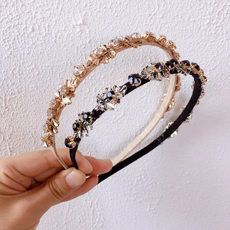 Новый лист сплав украшенные цветком из страз резинки для волос женщин в стиле