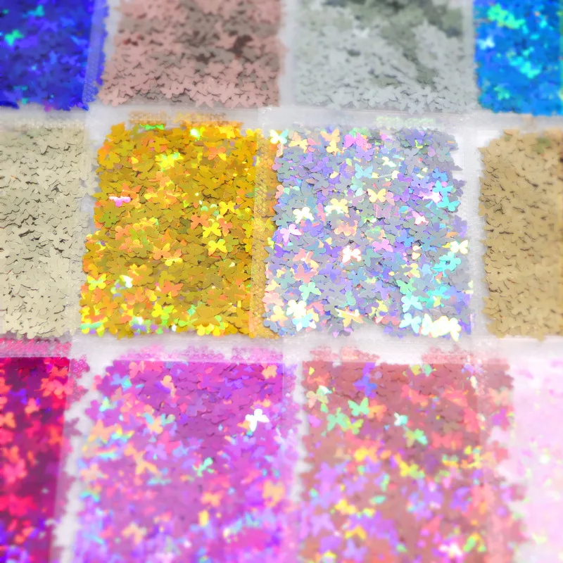 

3g/bag Multicolor Laser Butterfly Nail Sequin Decoration Acrylic Beauty Polymer Clay Nail Decoration DIY Nail Art Design HD-01