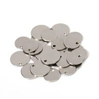 50pcs stainless steel round charms 1012mm blank stamping tags earring bracelet pendants for jewelry making components diy