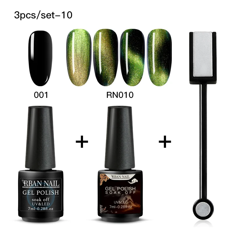 ZH06045 RBAN NAIL 5D/7D Хамелеон для использования с магнитом кошачий глаз Гель-лак для ногтей замачиваемый Гель-лак долговечный лазерный Сияющий УФ светодиодный лак для ногтей - Цвет: ZH06045