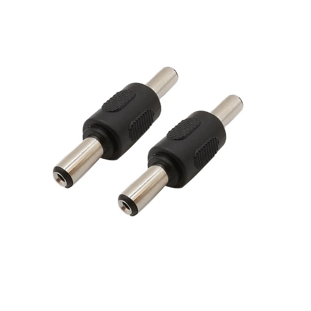 

2Pcs DC Conversion Head 5.5X2.1mm Male to 5.5*2.1mm Male Plug DC Power Connector Adapter Connector Plug