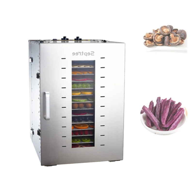

220V electric food dehydrator machine stainless steel 16 layers trays meat tea vegetable fruit dryer fish drying machine 1000w