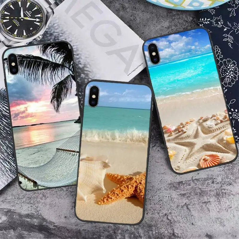 

Summer Beach Relax Starfish Ocean Sky Sun Phone Case for iPhone 11 12 13 pro XS MAX 8 7 6 6S Plus X 5S SE 2020 XR mini