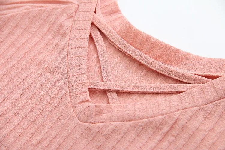 Повседневные трикотажные футболки для женщин 2020 Весна длинный рукав сплошной