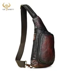 Брендовая качественная кожаная мужская модная треугольная дорожная нагрудная Сумка-слинг для планшета 8 дюймов, портфель на лямке для мужчин, 8810