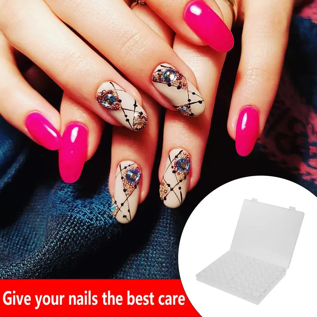 

56 Slot Transparent Plastic Storage Box Diamond Painting Accessories Tool Nail Art Rhinestone Bead Storage Box