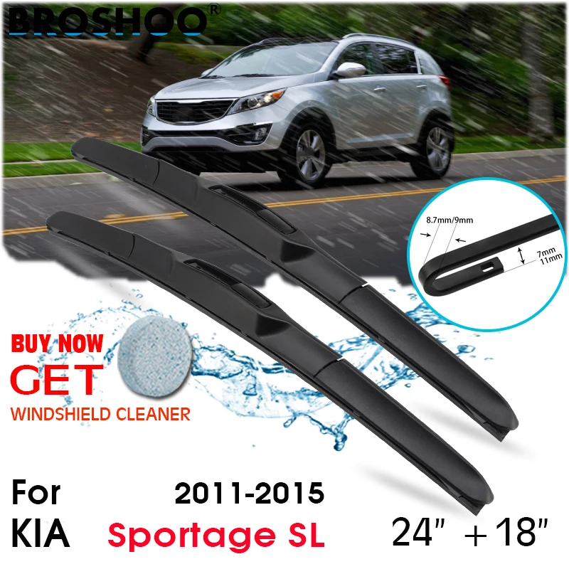 

Car Wiper Blade Front Window Windscreen Windshield Wipers Blades J hook Auto Accessories For KIA Sportage SL 24"+18" 2011-2015