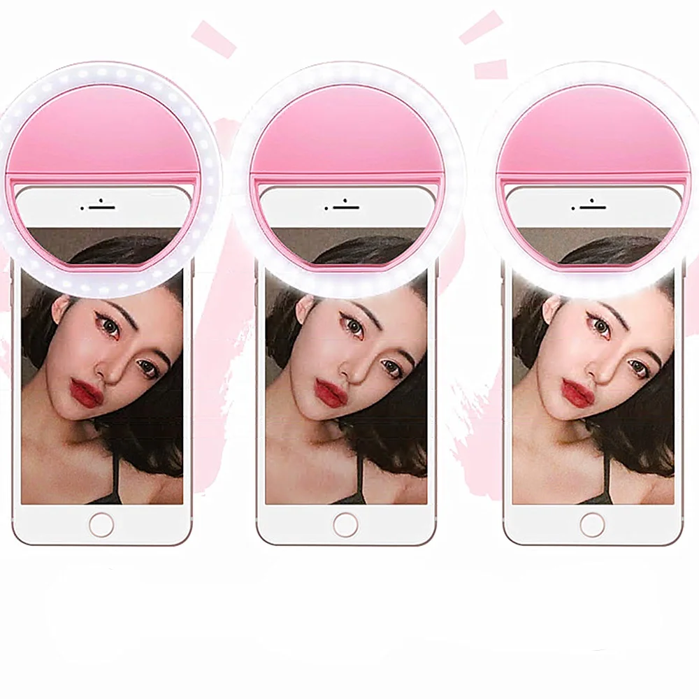 

2020 neue Tragbare Universal Selfie Ring Flash Leds Licht Lampe Handy Objektiv Neuheit Handy Kamera Iphone Foto lampe