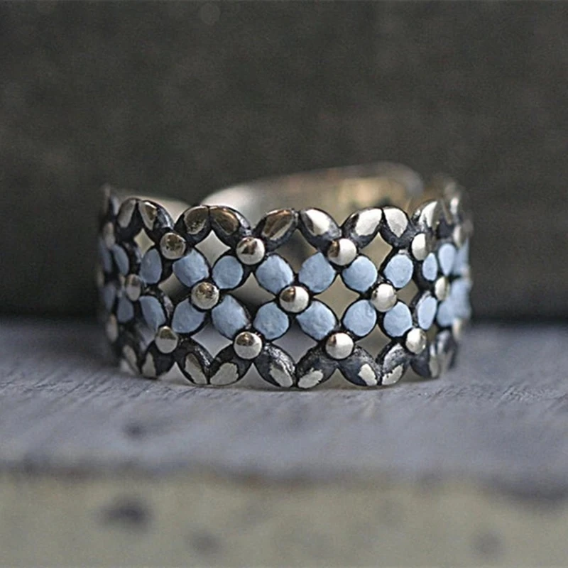 

Fashion Creative Twist Design Simple Ring For Women Men Blue Color Adjustable Open Finger Rings Party Jewelry Accessories