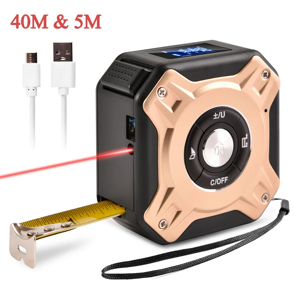 USB цифровая лазерная измерительная лента лазерный дальномер 40 м измерительный