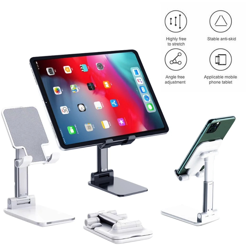 

Metal Desktop Tablet Holder Table Cell Foldable Extend Support Desk Phone Holder Stand Adjustable Alloy Stable Mount Desktop