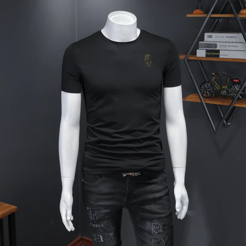 

Fashion Great Designer Men's T-Shirts New Arrivals High Quality Mercerized Cotton Tee Shirt Short Sleeve Summer Clothing E0209