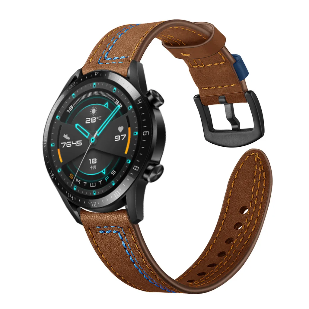 Кожаный сменный ремешок для наручных часов смарт Huawei GT2 42 мм 46