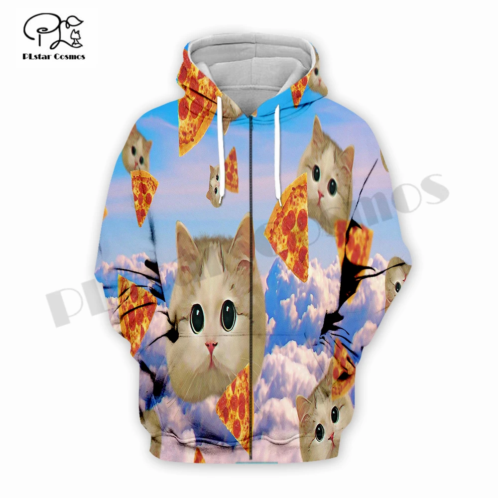 

PLstar Cosmos 3DPrint Newest Cat Pizza Sky Art Animal Funny Unique Harajuku Pullover Streetwear Unisex Hoodie/Sweatshirt/Zip W-4
