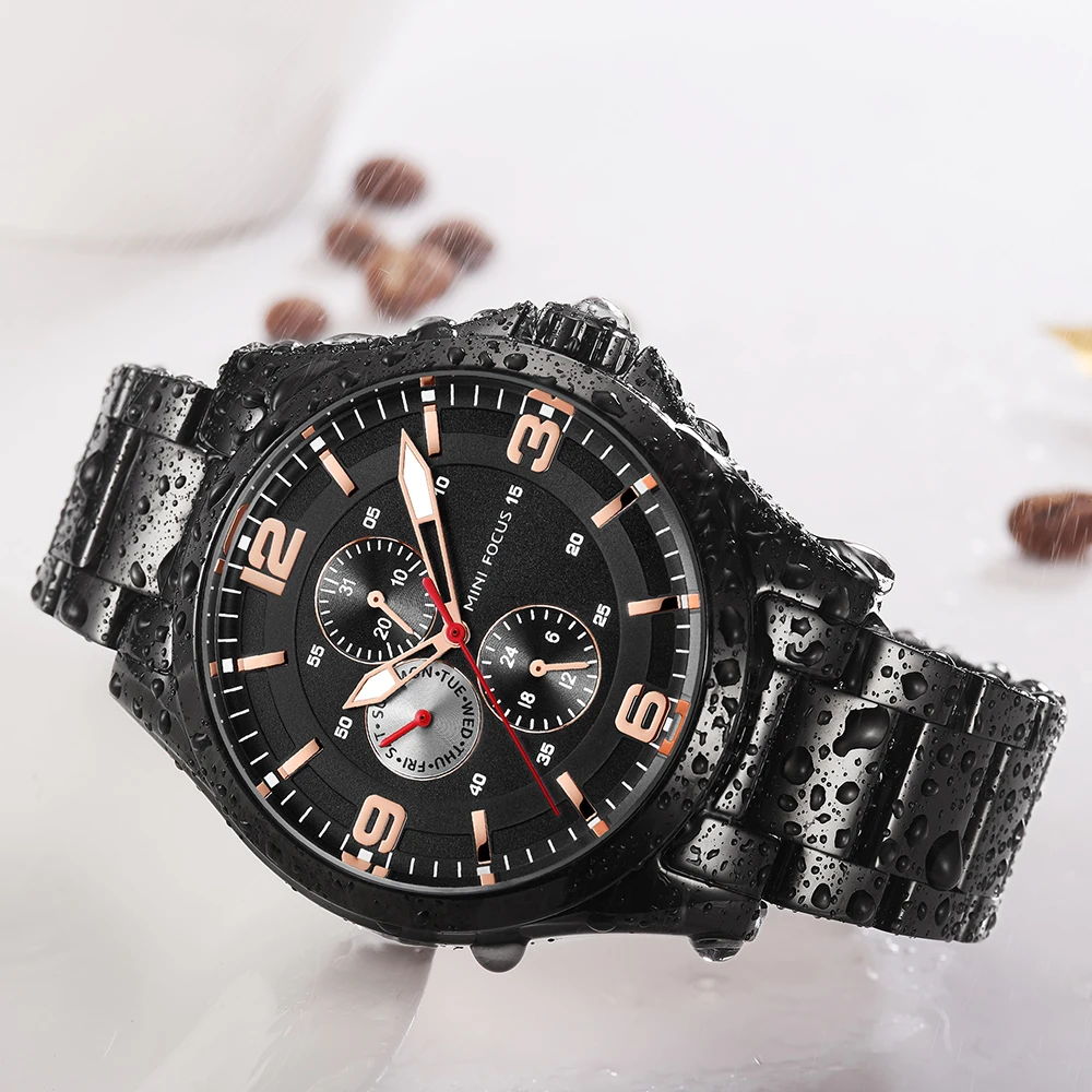Часы наручные мужские с хронографом модные деловые водонепроницаемые брендовые