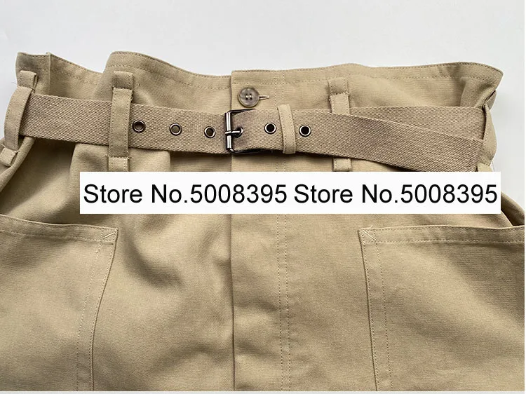 Шорты-багги Rike хлопково-льняные в стиле оверсайз с завышенной талией и поясом