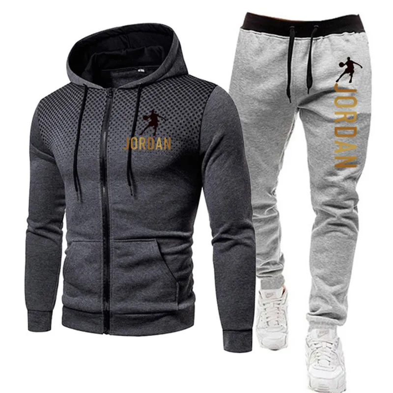 

New Men's Hooded Warm Suit Jordan 23 Sportswear Pullover + Sweatpants Jogging Men's Casual Sportswear M-3XL