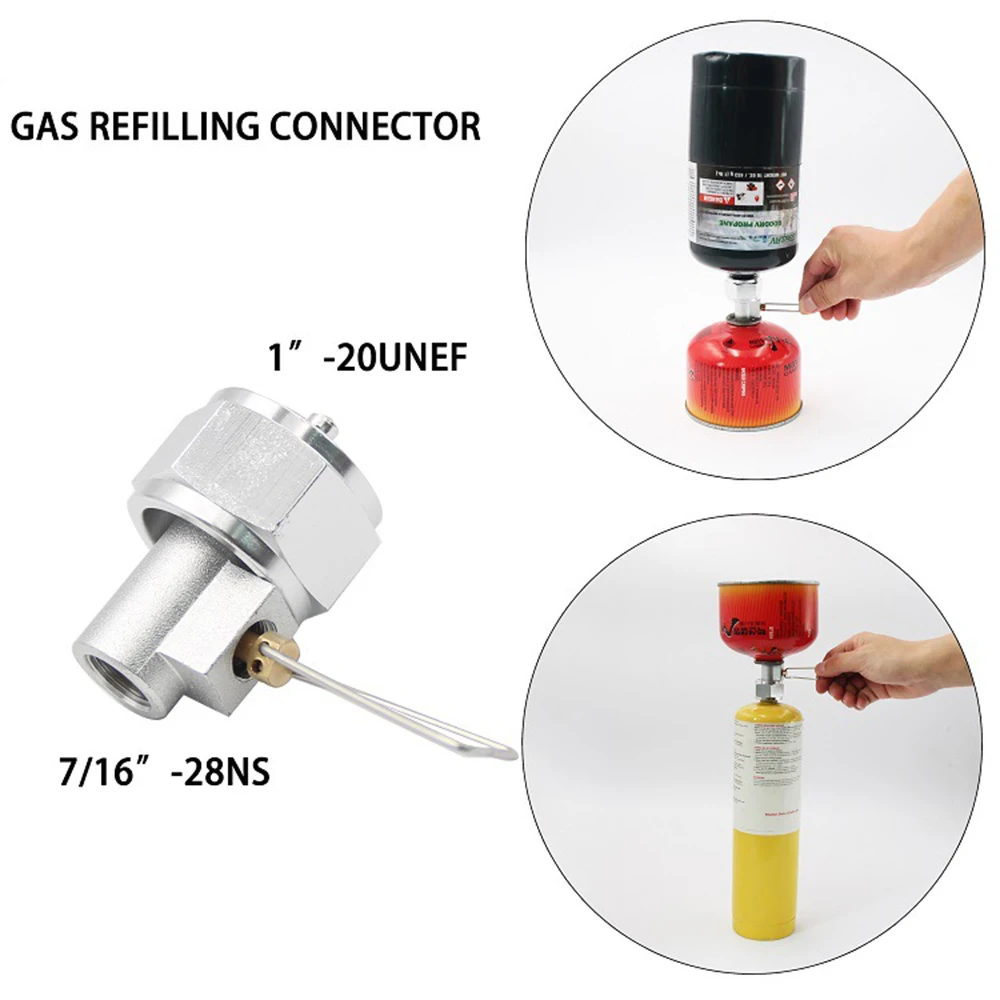 

Propane Gas Refill Valve Gas Refilling Connector Camping Gas Adaptor Valve Furnace Converter Connector Aluminum Alloy Adapters