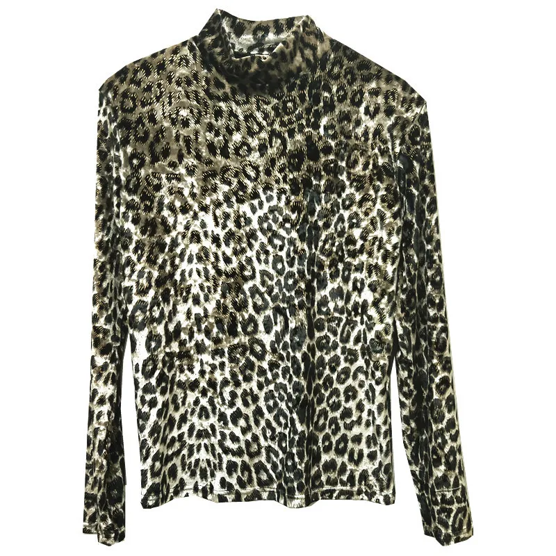 

Plus Size 5XL-M Autumn Winter Fashion Sexy Leopard Print Long Sleeve T-Shirts for Men Clothing Simple Slim Fit Casual Warm Tees