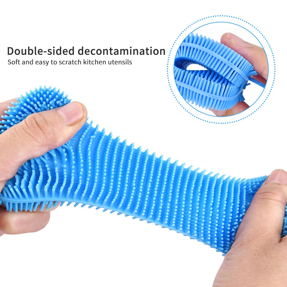 1 шт. силиконовая губка для мытья посуды скребок кухни антибактериальное