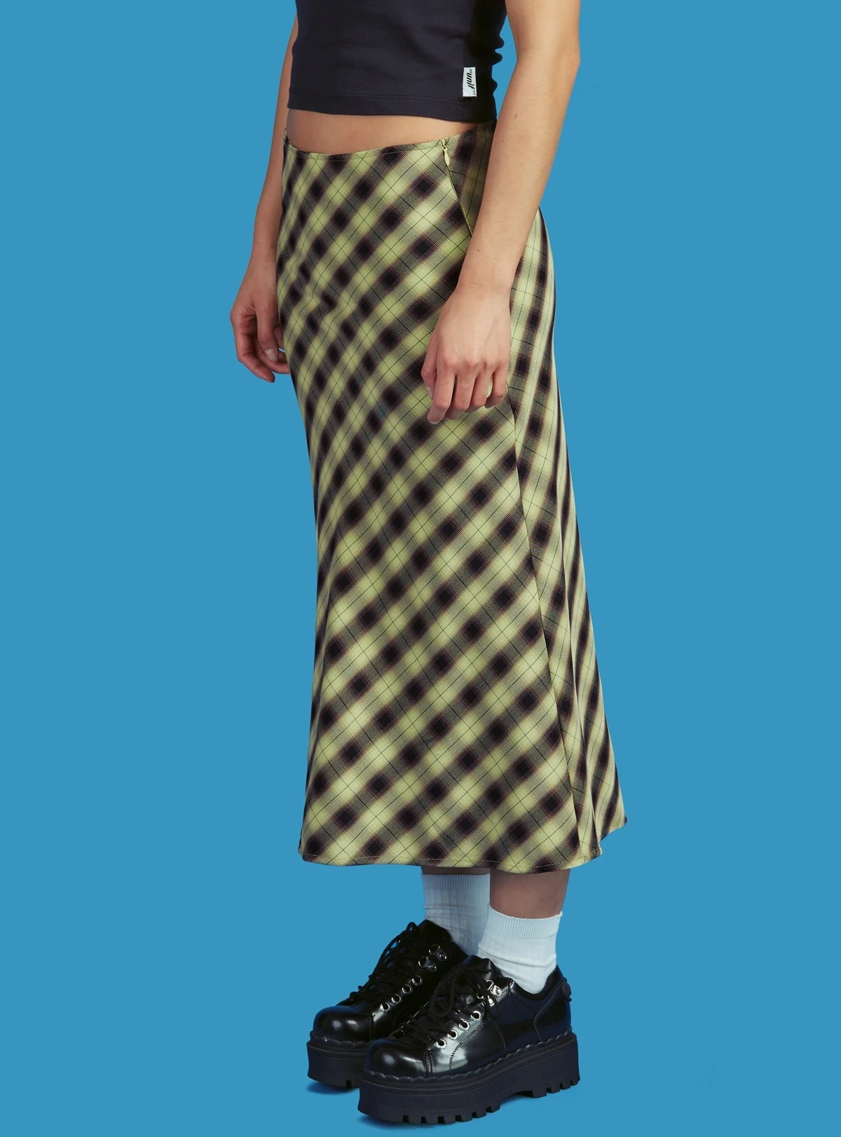 

Винтажная длинная юбка-трапеция в клетку 90-х с завышенной талией и принтом, коричневые юбки средней длины для девочек Y2K, Инди-эстетика, улич...