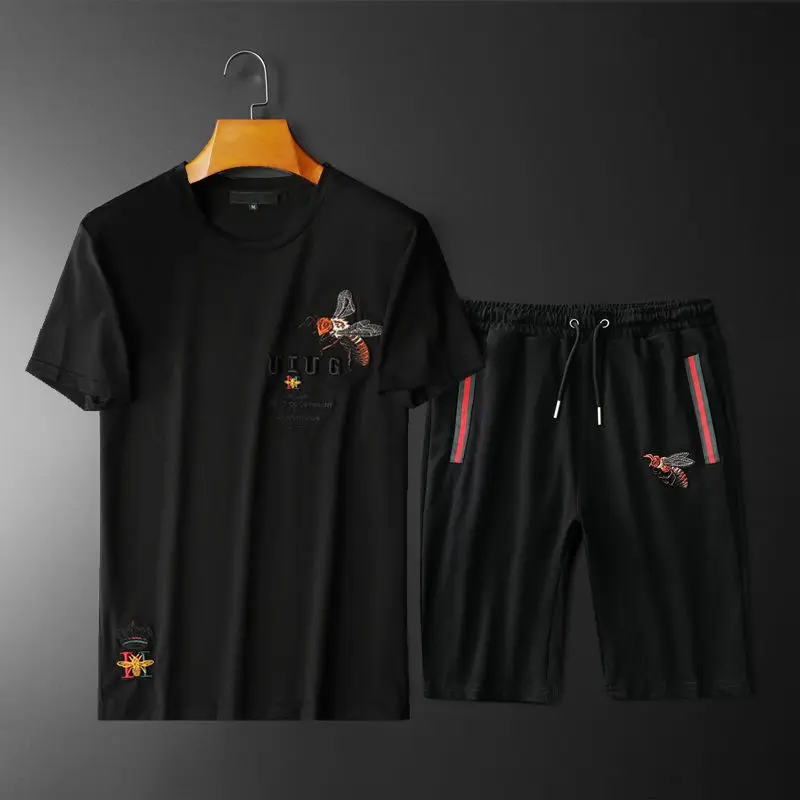 

2021 tide casual sportswear Outfits men's summer trend short sleeve T-shirt Outfits two-piece handsome