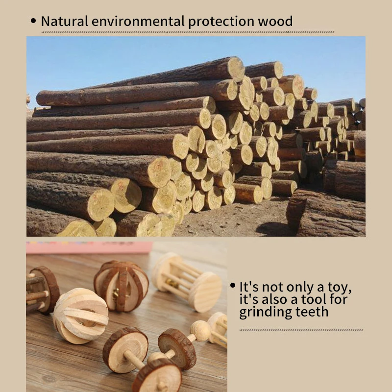 Натуральные деревянные игрушки кролики сосны гантелями Одноколесный самокат