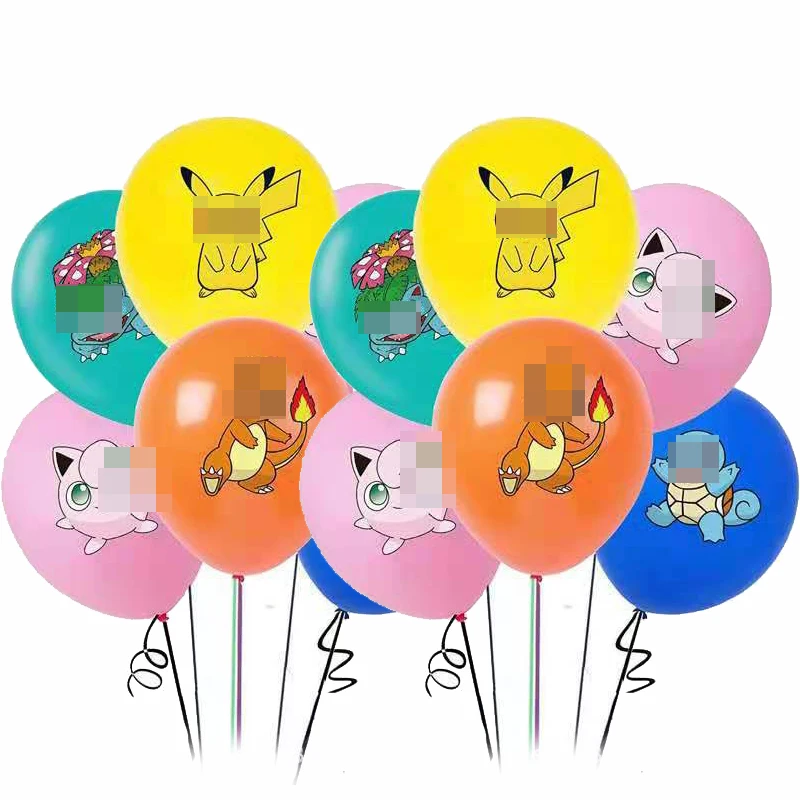 

10 pcs Cartoon Japan Anime Latex Foil Balloon Yellow Pikach-u Monster Turtle Toad Birthday Party Decoration Ballon For Kid Party
